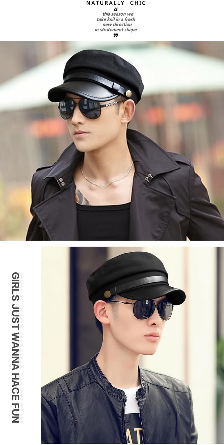 ASTOC Classic Chauffeur Hat for Men Women Unisex Captain Sailor Hat Newsboy Cap Costume Hats - Image 3